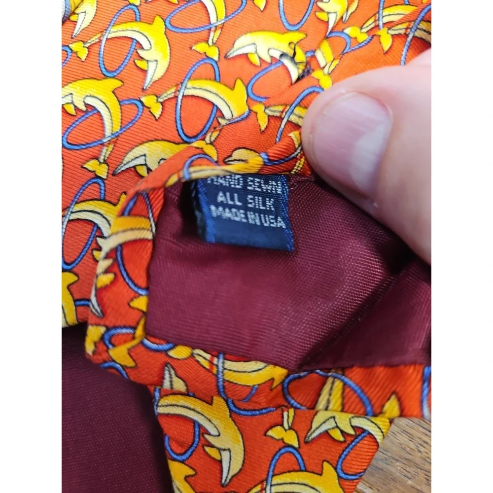 Lot Of 2 Jos. A. Bank Executive Silk Tie Extra Long Necktie Dolphins Sailboats